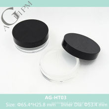 Claro ronda suelta polvo flojo caso polvo envase AG-HT03, empaquetado cosmético de AGPM, colores/insignia de encargo